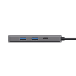 TRUST Adaptador Multipuerto Dalyx 6 en 1 USB-C con 2x USB 2.0, HDMI 4K y Gigabit Ethernet, Plata (24968)