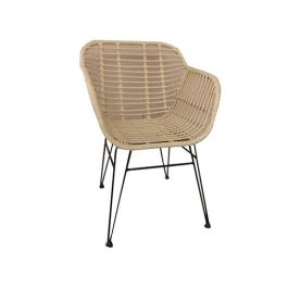 DKD Home Decor Silla Terraza Y Jardin Marron Claro Negro Ratan Sintetico Hierro Galvanizado 62 x 81 x 57 cm (2 Unidades) Precio: 165.89000054. SKU: B1HCNAA56F