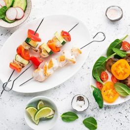 Inde Rejilla Redonda para Airfryer con 3 Pinchos, 19.5x19.5x5 cm (12 Unidades)