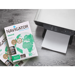 Navigator Papel Din A4 80 Gramos Paquete 500 Hojas | 100% Libre de Atascos, Calidad UHD, Blanco, Certificado Ecolabel y FSC