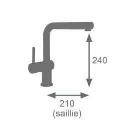 Edouard Rousseau AAAQX09912 Grifo Mezclador de Lavabo SQUARE con Ducha Extraíble Cromo