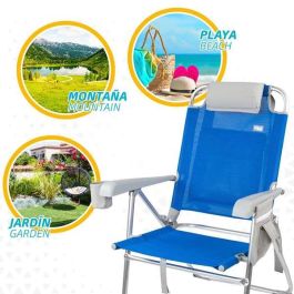 Silla playa pegable aluminio mochila 47x63x99 cm con cojin y bolsa. Silla playa pegable aluminio mochila 47x63x99 cm con cojin y bolsa.