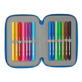Safta Plumier Escolar Superman, 3 Compartimentos con 37 Piezas, 195x125x55 mm