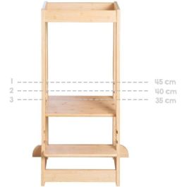 Roba ROB1697559591163 Torre de Aprendizaje Montessori Bambú FSC Ajustable 3 Niveles hasta 80 Kg Natural
