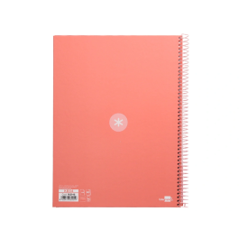 Antartik Cuaderno Espiral A4 Micro Tapa Forrada 80 Hojas 90gr Rosa Claro