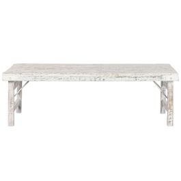 DKD Home Decor Mesa Centro Plegable Indio Blanco 2c24 147 x 73 x 47 cm