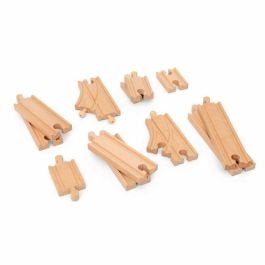 BRIO B-7312350360998 Caja de Inicio Tren de Madera con 12 Rieles y Vías - Pack de Juego de Construcción para Niños +3 Años