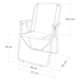 Silla playa aluminio plegable fija mediterran 53x44x76 cm Silla playa aluminio plegable fija mediterran 53x44x76 cm