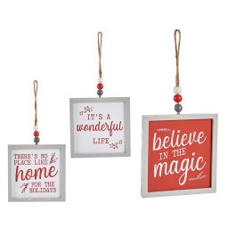 Adorno Navideño Surtido 15 cm Madera MDF Blanco/Rojo - Krist+ (12 Unidades) Precio: 50.49999977. SKU: B16CRLXXRH
