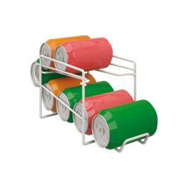 Metaltex Dispensador para latas de Aluminio Blanco, Capacidad para 6 latas