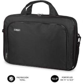 Subblim SUB-LB-1OLB001 Maletín Oxford para Portátil 11-12.5" Negro, Poliéster Acolchado, Múltiples Compartimentos y Correa Hombro