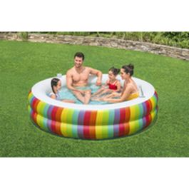 Bestway Piscina Infantil 2 Aros Arcoiris 206x206x51 cm +6 Años Jardin 54443