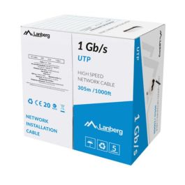 Lanberg LCU6-10CC-0305-BK Cable de Red U/UTP (UTP) Cat.6 Negro 305 metros para Gigabit Ethernet (1000 Mbit/s) Precio: 50.49999977. SKU: B1HKW88JTM
