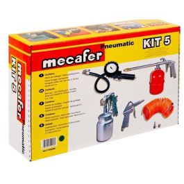 Mecafer Kit de Accesorios de Aire Comprimido, Set de 5 Piezas para Herramientas y Equipos Neumáticos