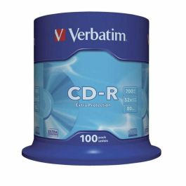Verbatim CD-R 700Mb 52X 100 unidades con Superficie Extra Protection Verbatim CD-R 700Mb 52X 100 unidades con Superficie Extra Protection