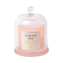 Home Deco Factory Vela con Campana de Cristal Aroma Ámbar Medidas Ø9 cm H12 cm