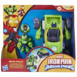 Hasbro HASG14755P0 - Marvel Iron Man & Friends Armadura y Vehículo Mecha 2 en 1 de Iron Hulk, Juguete a partir de 4 años