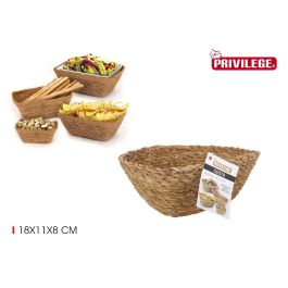 Cesta de Seagrass Rectangular Privilege 18x11x8 cm (24 Unidades)