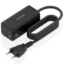 Aisens ASCH-100W4P054-BK Cargador Sobremesa GaN 100W con 3xUSB-C y 1xUSB-A, Carga Rápida PD QC para Portátiles y Móviles, Negro Aisens ASCH-100W4P054-BK Cargador Sobremesa GaN 100W con 3xUSB-C y 1xUSB-A, Carga Rápida PD QC para Portátiles y Móviles, Negro