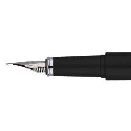 Belius Pluma Space B y Funda de Similpiel, Negro, Tinta Azul, Caja de Diseño Minimalista, Bolígrafo con Estilo