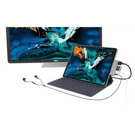 HYPER HD319E-GRAY Base Replicador de Puertos USB-C 3.2 Gen 1 para Portátil con HDMI, USB-A, Audio 3.5mm, PD 60W, Gris HYPER HD319E-GRAY Base Replicador de Puertos USB-C 3.2 Gen 1 para Portátil con HDMI, USB-A, Audio 3.5mm, PD 60W, Gris