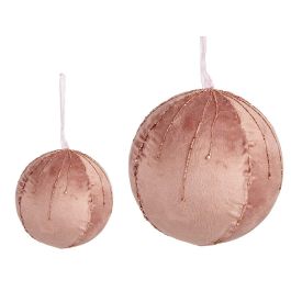 Set 4 Bolas Terciopelo Rosa Con Cristal 12Cm Krist+ (24 Unidades) Precio: 350.49999941. SKU: B12D268E6S
