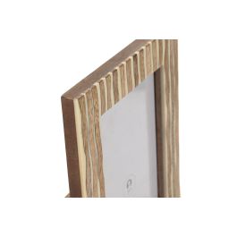 DKD Home Decor Marco de Fotos Moderno de Madera de Mango y Cristal Natural 10x15 cm con Rayas 1.8 x 19 x 14 cm