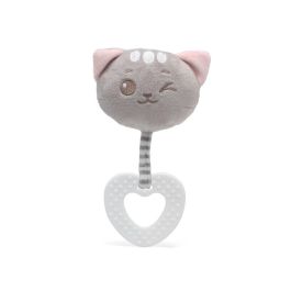 KioKids Mordedor Peluche Gatito Rosa con Silicona para Bebés +3 Meses - Alivia Dentición y Masajea Encías Colección Dolci Amici