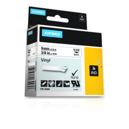 DYMO RHINO Cinta ID1-9 Negro/blanco vinilo