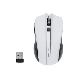Q-connect Ratón Óptico Inalámbrico 1000 DPI Receptor USB 2.4 GHz Blanco