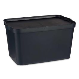 Caja Plastico Con Tapa 24L Antracita Kipit 29X24CM (6 Unidades) Caja Plastico Con Tapa 24L Antracita Kipit 29X24CM (6 Unidades)
