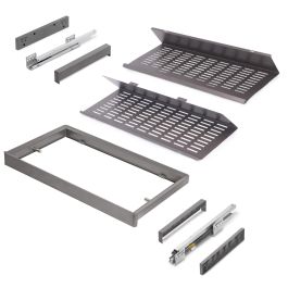 Emuca Kit de cajón zapatero extraíble para armarios Quartz, regulable, módulo 800mm, Acero, aluminio y plástico, Titanio Emuca Kit de cajón zapatero extraíble para armarios Quartz, regulable, módulo 800mm, Acero, aluminio y plástico, Titanio Precio: 159.50000022. SKU: B177LCBDHM