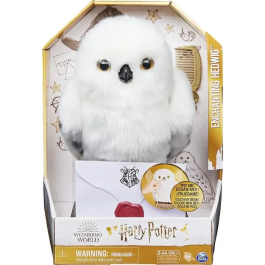 Spin Master Peluche Interactivo HEDWIGE ENCHANTED Harry Potter Reconoce Voz y Movimiento 30 cm