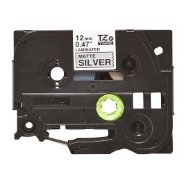 BROTHER Cinta laminada Plata / negro (Metalica) 12mm
