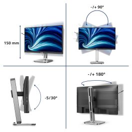 Philips 24B2N4200/00 - Monitor 23.8" Full HD IPS 1920x1080, 4ms, 120Hz, USB-C, HDMI, DisplayPort, Altavoces, Ajustable (4000 Series)