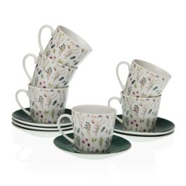 Juego de Tazas con Platos Versa Sansa Porcelana 9 x 14 x 14 cm 10,5 x 8 x 6 cm 14 x 14 x 2 cm Flores Té (12 Piezas) Precio: 32.49999984. SKU: S3410126