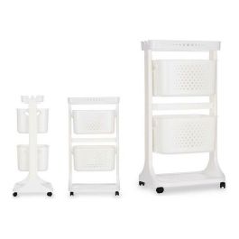 Verdulero de plástico Kinvara, 2 alturas con ruedas, blanco, 35x82x43 cm Verdulero de plástico Kinvara, 2 alturas con ruedas, blanco, 35x82x43 cm
