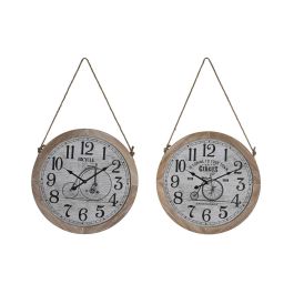 Reloj de Pared DKD Home Decor Natural Bicicleta Cuerda Blanco Vintage Madera MDF (50 x 4,5 x 50 cm) (2 Unidades) Precio: 45.50000026. SKU: B1EQZKS6PD