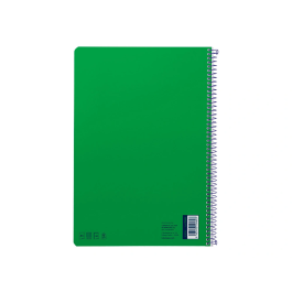 Liderpapel Cuaderno Espiral A4 Smart Tapa Blanda 80 Hojas 75gr Cuadro 4mm con Margen Color Verde
