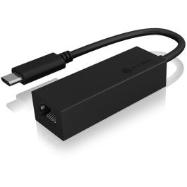 ICY BOX IB-LAN100-C3 Adaptador USB-C a Gigabit Ethernet LAN, Negro