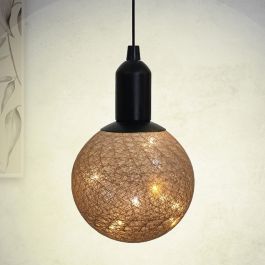 Home Deco Factory Bola Led Colgar Beige Diámetro 15 cm Luz Cálida Pilas AAA