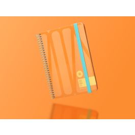 Antartik Bold Agenda 2025 Semana Vista A6 Espiral Melocotón | Papel 80 gr, Tapa Soft Touch y Pegatinas para Oficina