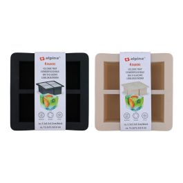Alpina Cubitera de Silicona para 4 Cubos de Hielo, Apta Lavavajillas, 15.2x15.2x5.8 cm, Colores Surtidos