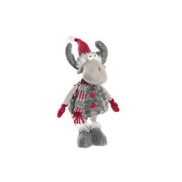DKD Home Decor Figura Navidad Tradicional Reno Gris Rojo Blanco 14 x 60 x 26 cm Poliester