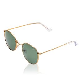 Paltons Sunglasses TALASO 0821 145 mm Gafas de Sol Mujer Lente Verde Polarizado Montura Dorada Acero Inoxidable