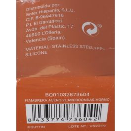 Fiambrera de Acero Quttin 2L para Microondas y Horno (12 Unidades)