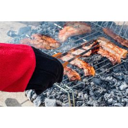 Juba Guante Ignífugo 100% Algodón para Barbacoa, Horno y Parrilla - Resistencia 250°C Rojo/Negro Juba Guante Ignífugo 100% Algodón para Barbacoa, Horno y Parrilla - Resistencia 250°C Rojo/Negro