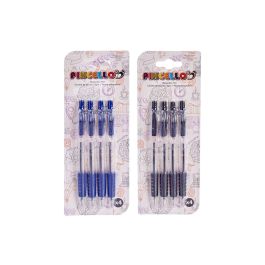 Set 4 Bolígrafos Pulsador Surtidos Pincello - Azul, Negro, 8x21x2.5 cm (24 Unidades) Set 4 Bolígrafos Pulsador Surtidos Pincello - Azul, Negro, 8x21x2.5 cm (24 Unidades)