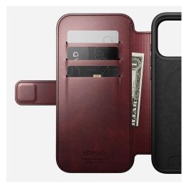 Nomad iPhone 17 Pro Max Folio de Cuero Moderno Chromexcel Borgoña