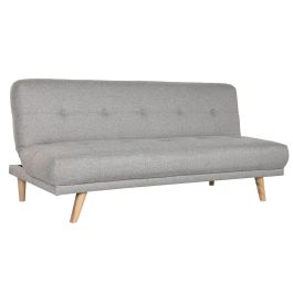 DKD Home Decor Sofá Cama Scandi de Poliéster y Rubberwood Gris 80 x 76 x 172 cm